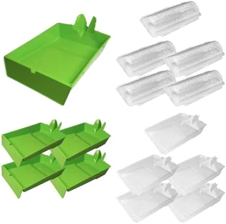 The SmarTray Contractors Kit: five trays, five liners, and five roller boxes